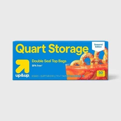 Food Storage Bags & Containers Back to School - Red Tinted Quart Press-To-Close Food Storage Bags - 50Ct