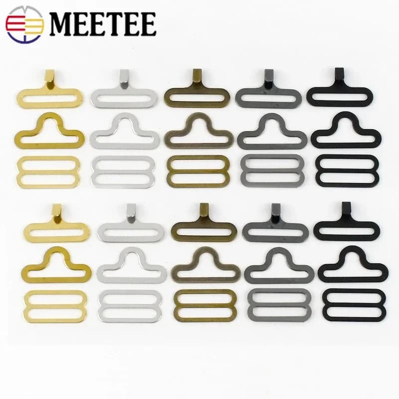 10/20/30/40/50 set 18mm cinturino reggiseno in metallo fibbie tessitura regolare connettore gancio papillon cintura clip chiusura accessorio hardware per cucire