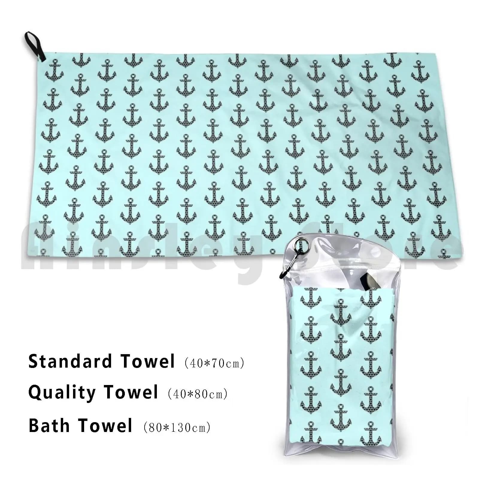 Asciugamano personalizzato Anchor Asciugamano da bagno Anchor Ocean Sea Blue Sailor Boat Beach Navy Sorority Summer Waves