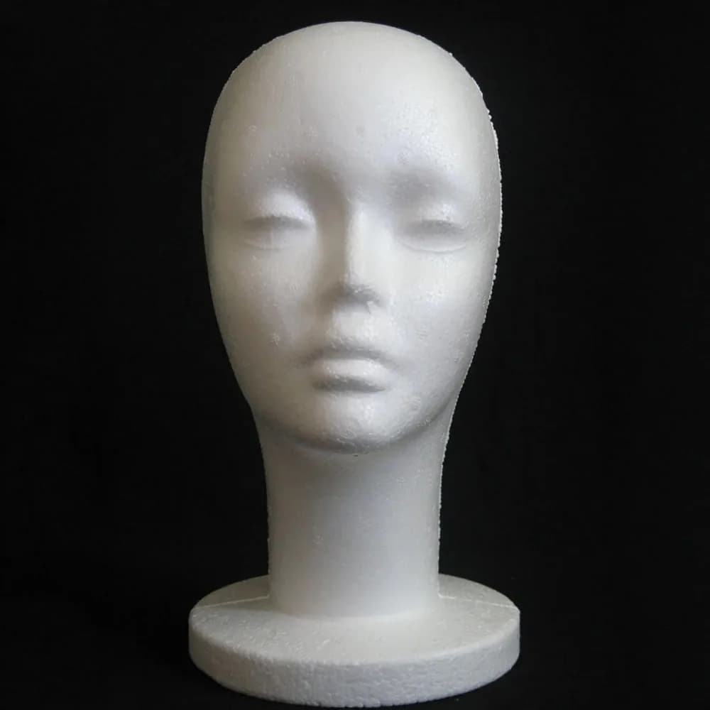 Women's mannequin in polystyrene Model mannequin head Foam wig Eyeglass display for hair