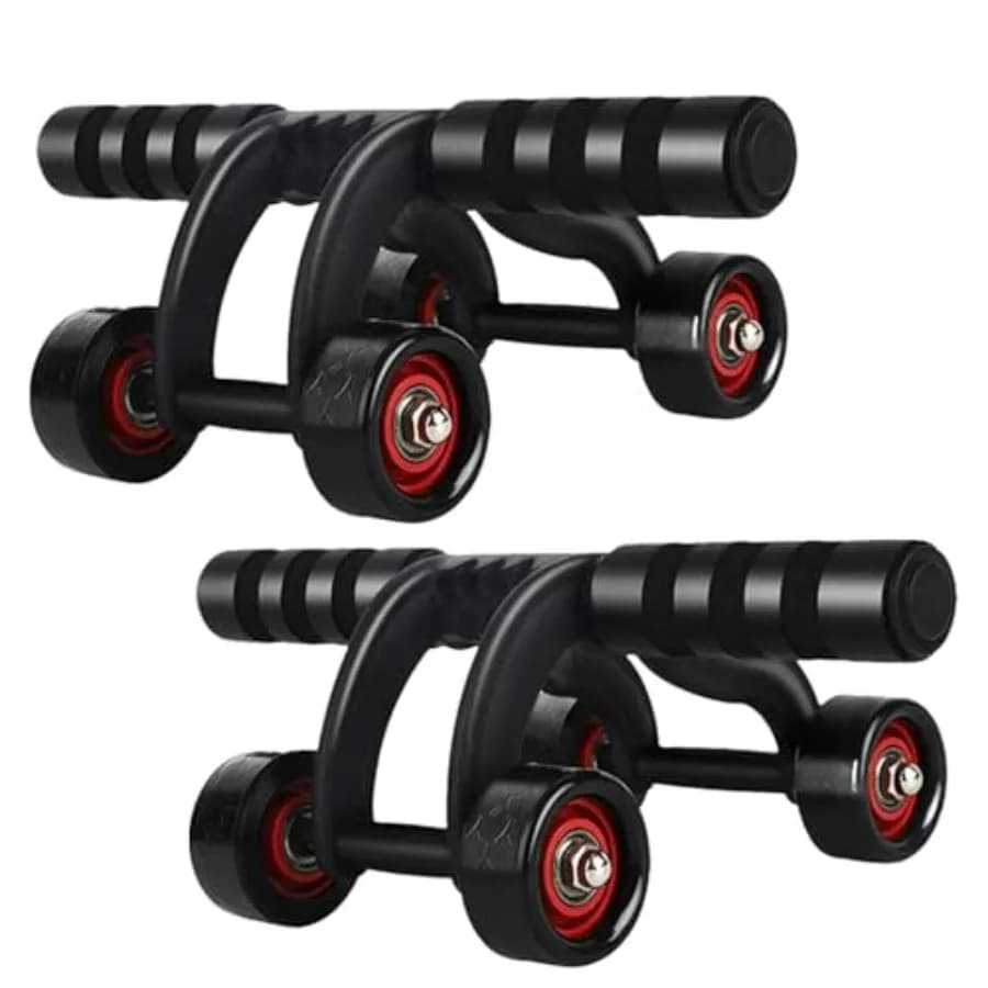 4-wheel abdominal exercises roller for six-piece abs, trainer for central training, exercises for the stomach with knee pad, sport