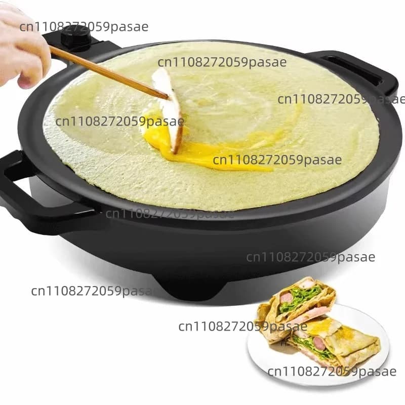 Macchina per pancake alla frutta, padella elettrica commerciale antiaderente, macchina elettrica per cuocere pancake, rotonda