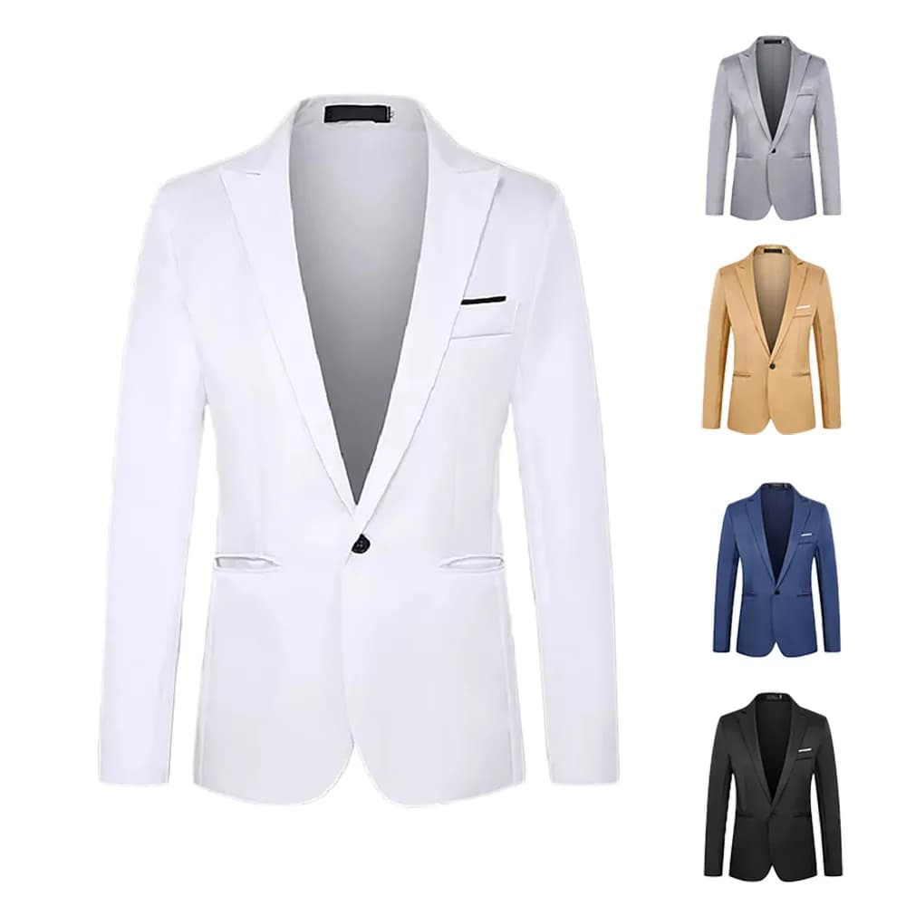 Autunno nuovo vestito di lusso leggero da uomo Outwear Casual Business Trendy Suit Jacket tinta unita Classic Suit Button Up Costume Homme