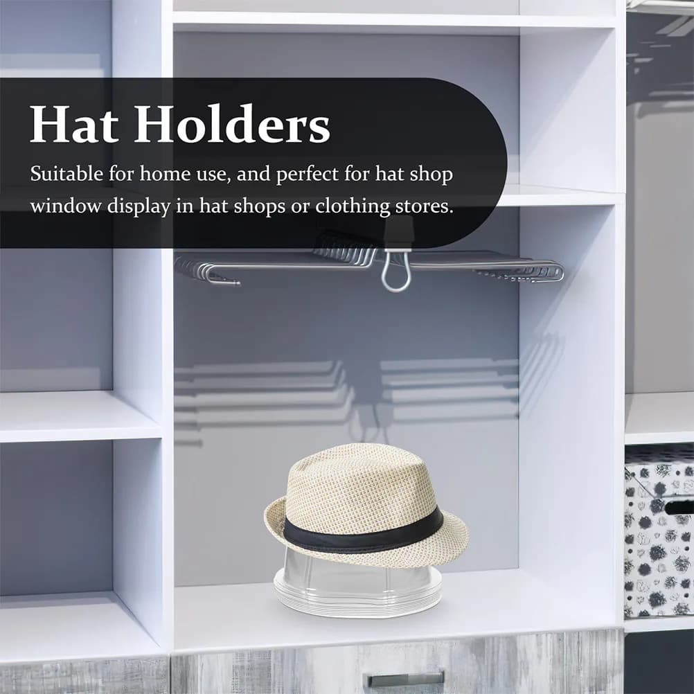 10 Pezzi Supporto per Cappelli in PVC, Espositore per Cappelli da Cowboy, Organizzatore per Cappellini da Baseball per Casa e Negozio