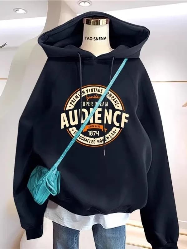 Felpa con Cappuccio Oversize in Puro Cotone Foderata in Pile, Giacca Calda Unisex per Autunno e Inverno