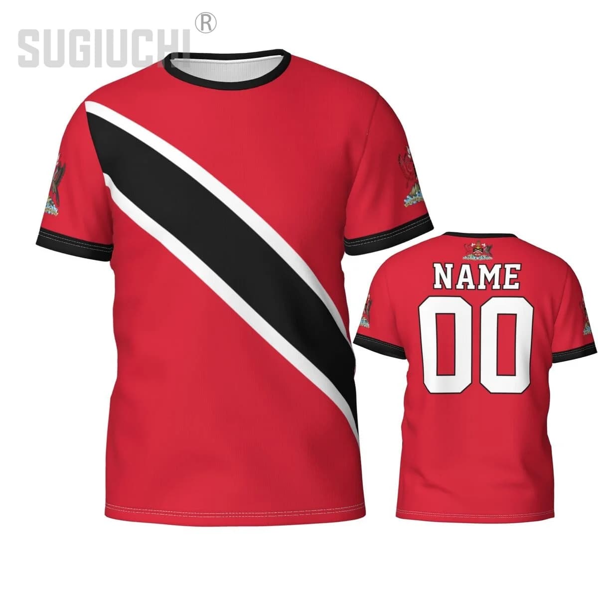 Magliette 3D Personalizzate con Nome e Numero, Emblema della Bandiera di Trinidad e Tobago, per Uomini e Donne, T-shirt per Tifosi di Calcio, Regalo