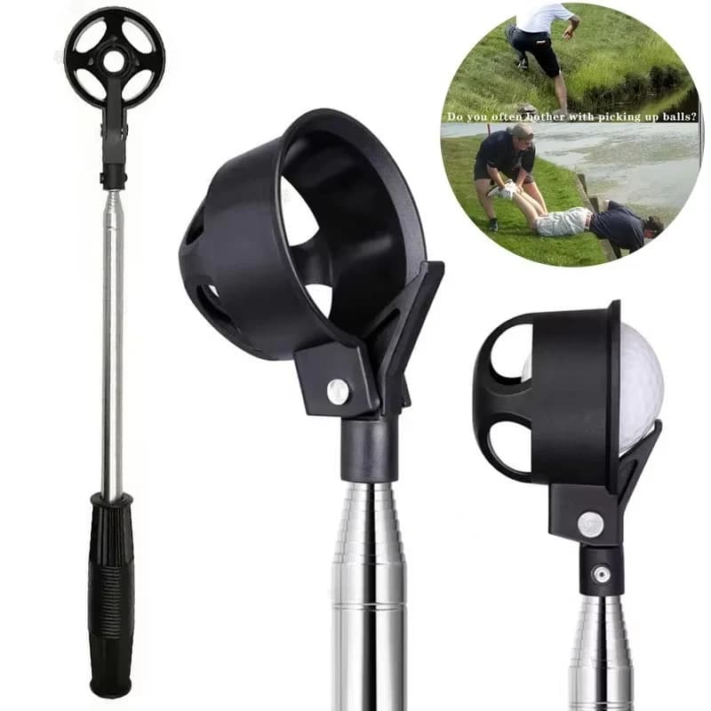 Golf Ball Retriever for Water Telescopic Stainless Steel Shaft Telescopic Rod Golf Ball Picker Portable Pick Up Tool Golf Ball