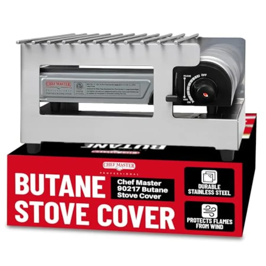 Butano cooker cover - Universal Premium Stainless Steel - Fitted to Any Standard Size Campsite Stove - Camping Screen