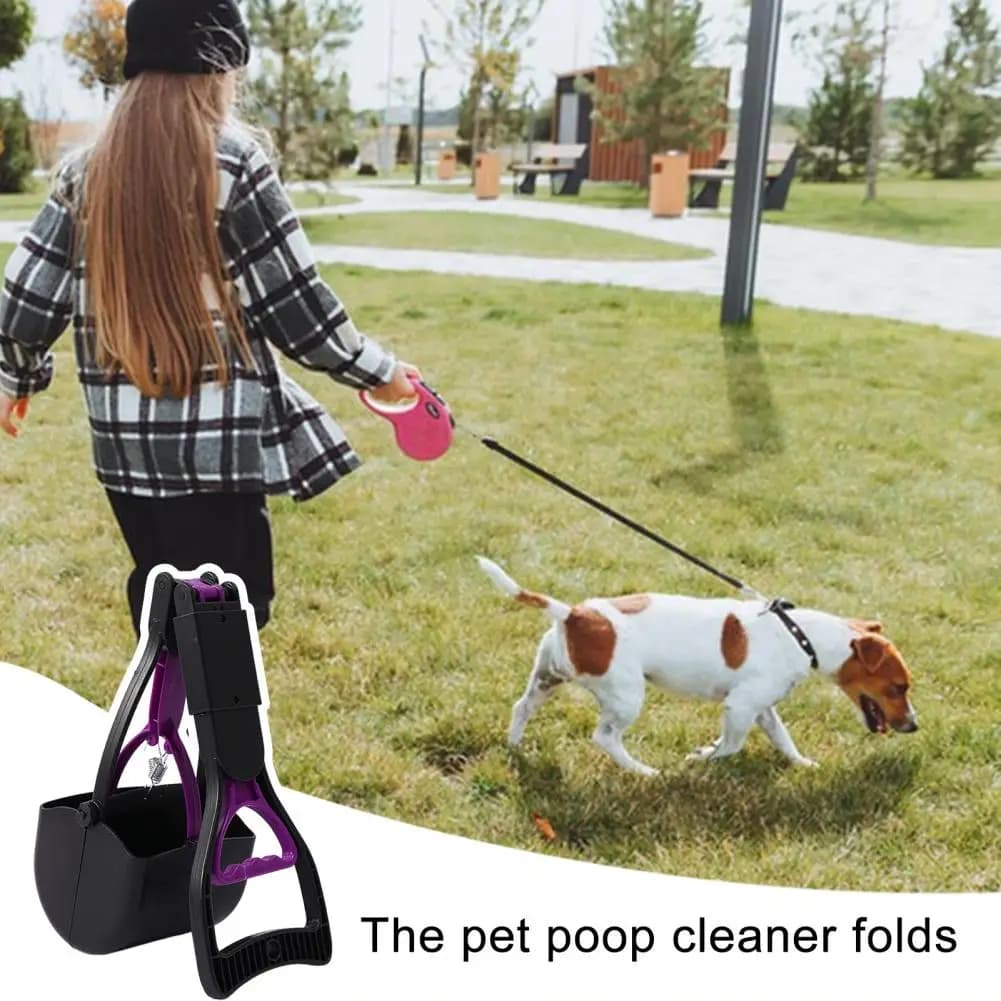 17.7" Dog Pooper Scooper Folding Waste Pick Up Tool For Large Medium Small Dogs Pet Poop Scooper For Lawns Grass Dirt Gravel