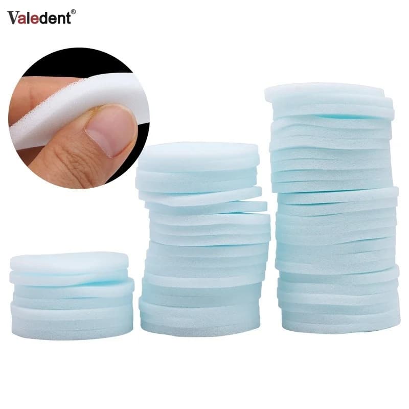 100 Pezzi/2 Confezioni Spugne per Pulizia File Endodontici 6cm, Morbide in Schiuma, Monouso, Ricambio per Strumenti di Sbiancamento Dentale e Cura Orale