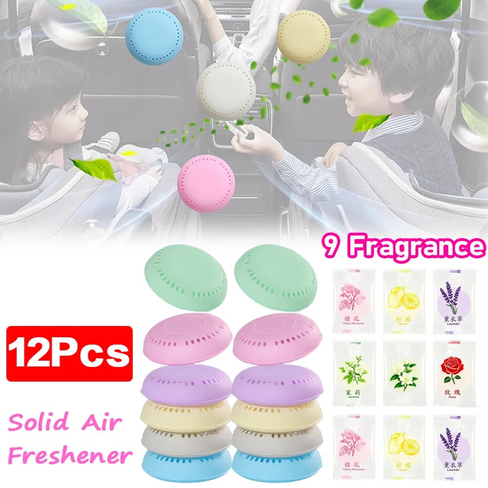 12 set of deodorant for solid environments self-adhesive round perfume for auto deodorant diffuser kit for aromatherapy long-lasting interior interior decor car