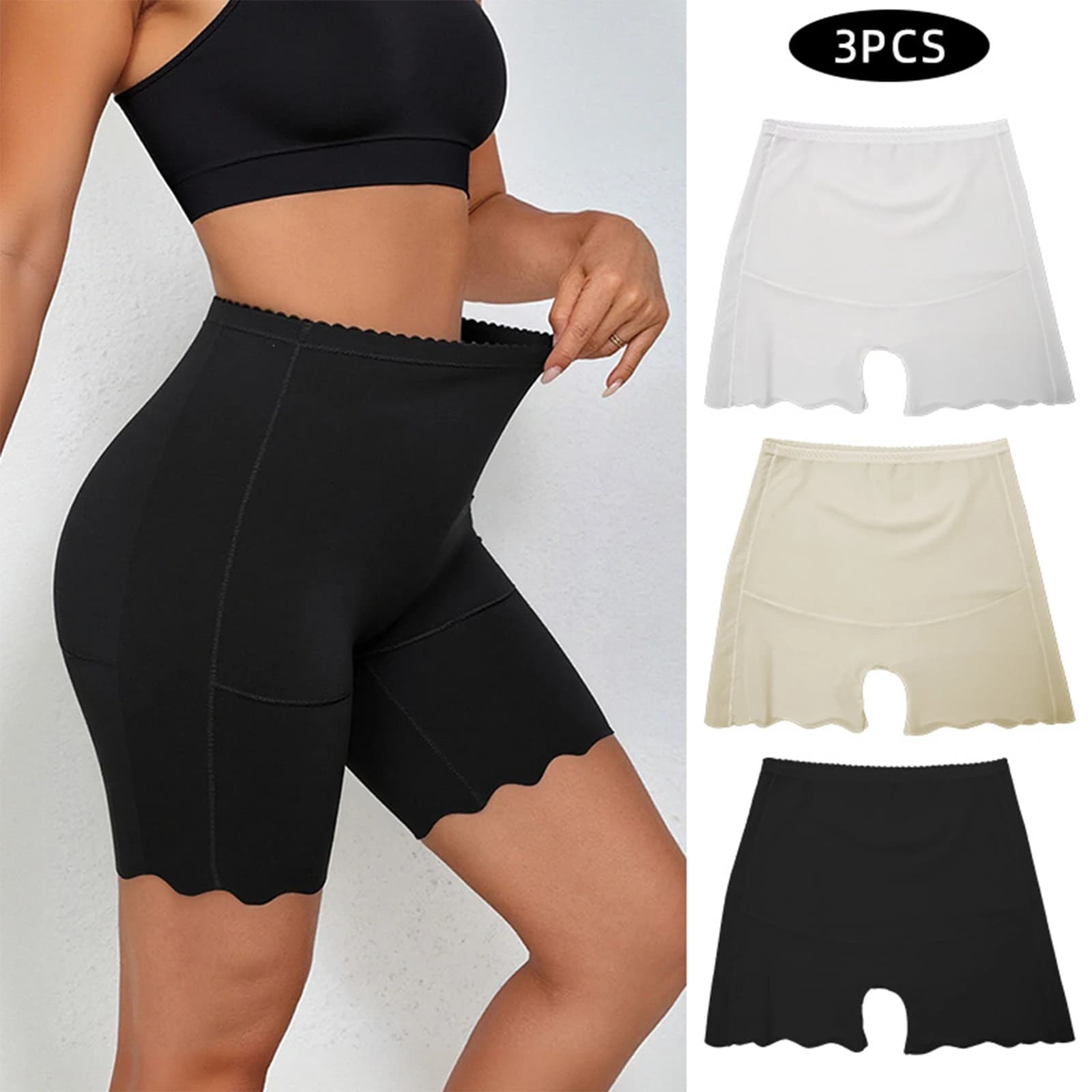 3-Pack Women's Shaper Panties High-Waist Seamless Boxers Shapewear Female Tummy Cozy Smooth Lingerie Shape Body Boyshorts
