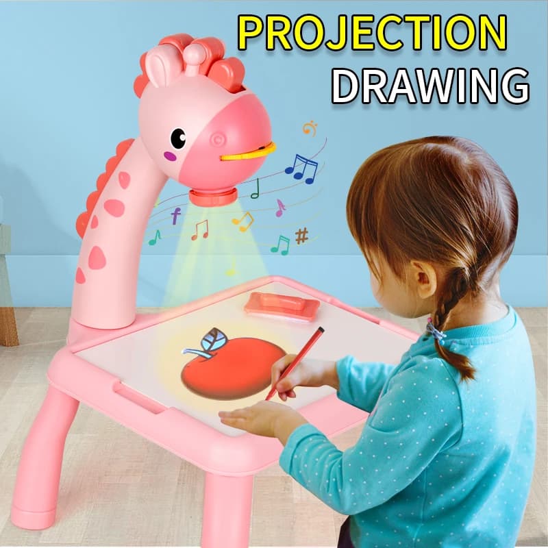 Mini proiettore da disegno per bambini, giocattolo per proiettore da tracciare e disegnare con luce e musica, giocattoli educativi regalo luminosi per bambini