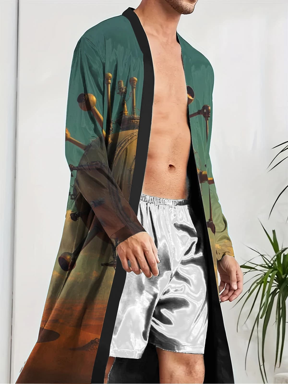 1pcs Men's Robes 2026 Spring/Summer Bathrobe men Breathable Men's bathrobe sleepwear Graphic 3D Printed Sleepwear Funny pajamas
