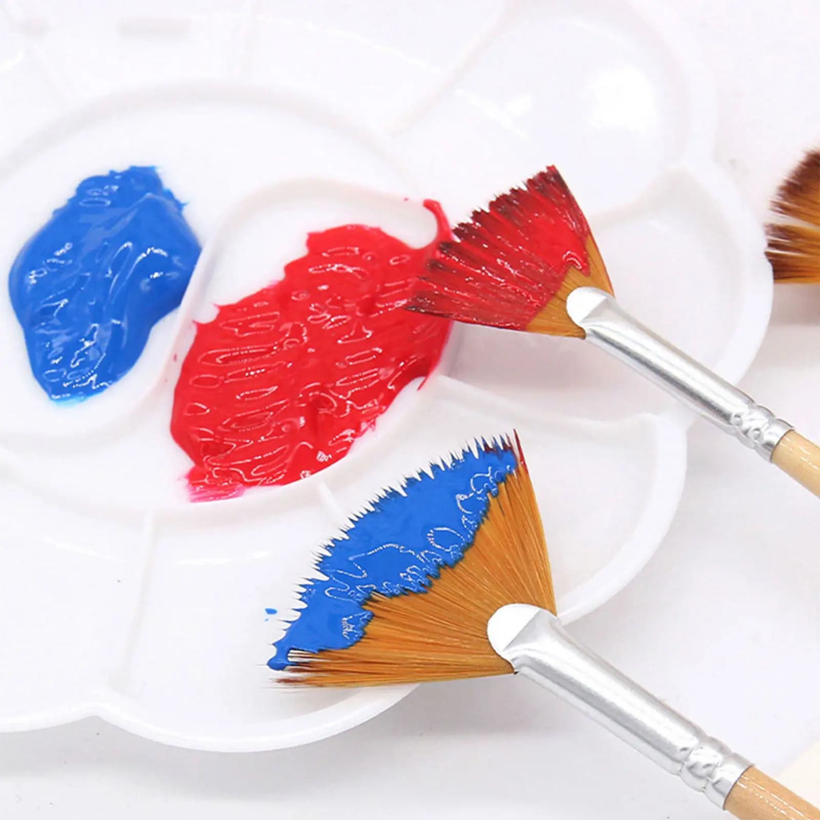 10Pcs Professional Flat Designed Watercolor Painting Brushes Multi-Function Artist Brush Set for Stenciling Acrylic