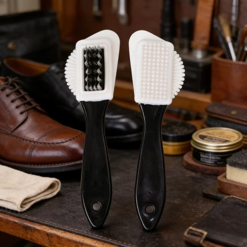Spazzola per la Pulizia delle Scarpe in Pelle Scamosciata, Strumento Bifacciale per la Rimozione delle Macchie per la Cura di Scarpe in Nabuk, Velluto e Pelle