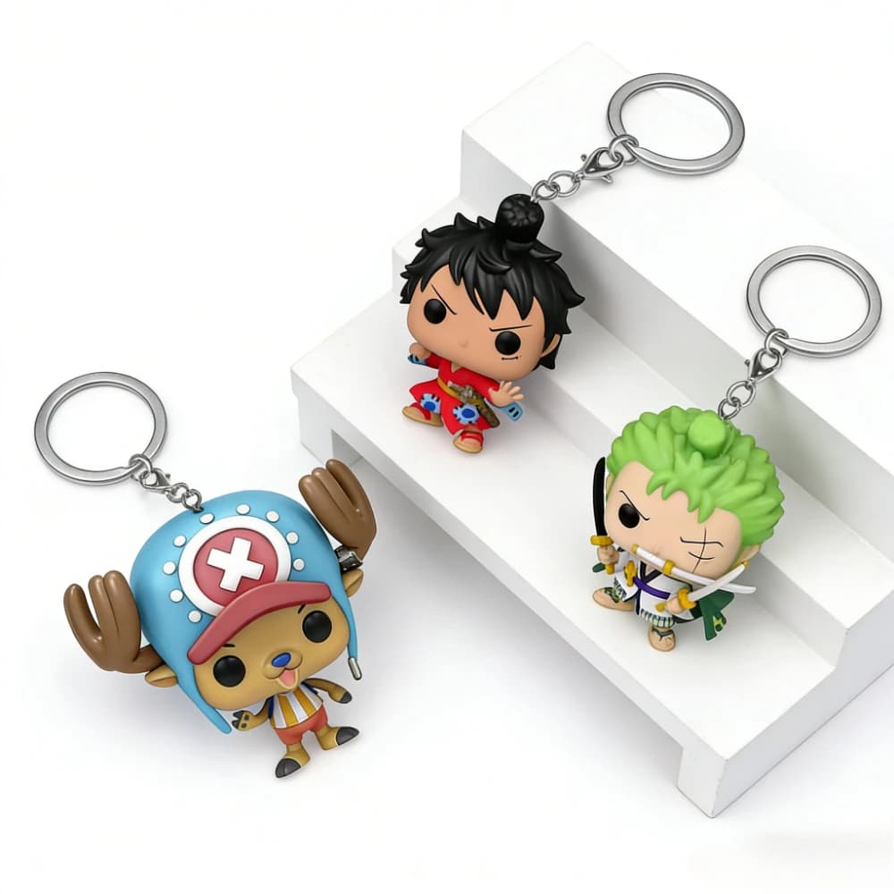Portachiavi One Piece con Roronoa Zoro, Tony Chopper, Law, Personaggi Anime Giapponesi, Action Figure del Dottor, Giocattoli