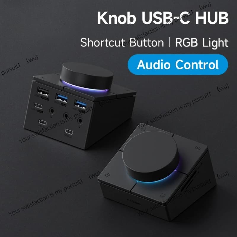 Hub USB C con pulsanti di scelta rapida, docking station Type-C, regolazione volume, controller desktop, RJ45 2.5G per Macbook