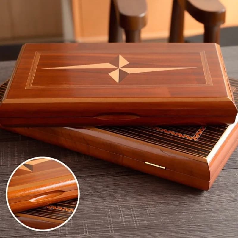 Backgammon in Legno Massello 11-19 Pollici, Set di Scacchi Professionale di Lusso, Tavola Pieghevole Grande, Gioco da Tavolo Artigianale per Famiglia, Regalo