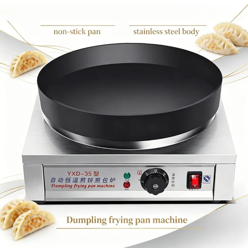 Macchina per Friggere Ravioli con Microcomputer, Friggitrice per Crepes e Pancake, Padella per Panini e Baozi, Macchina per Sticker Pan