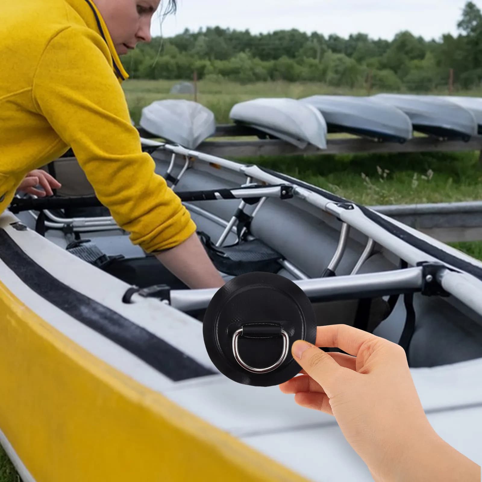 4pcs Stainless Steel Patches Round Pvc Deck Accessories For Kayak Canoe Inflatable Surfboard D Ring Pad Paddle Board Accessories