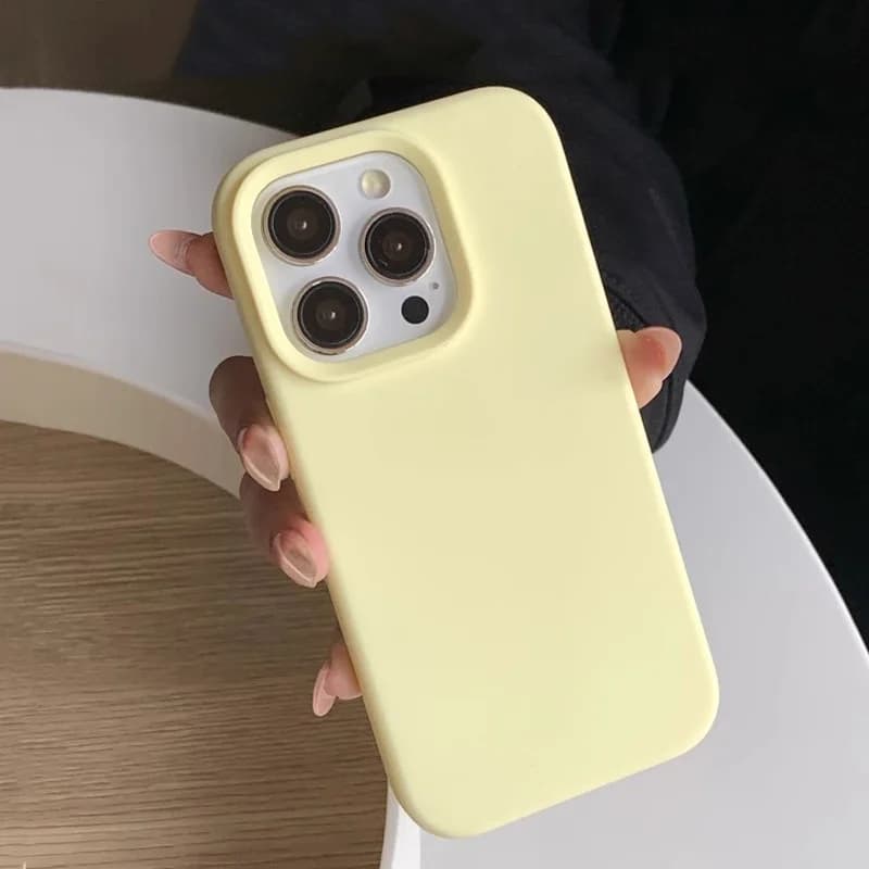 Custodia per telefono alla moda semplice in silicone tinta unita ispirata alla dopamina per iPhone 17 Pro 16 Plus 16 Pro Max 15 14 13 12 11 Cover posteriore