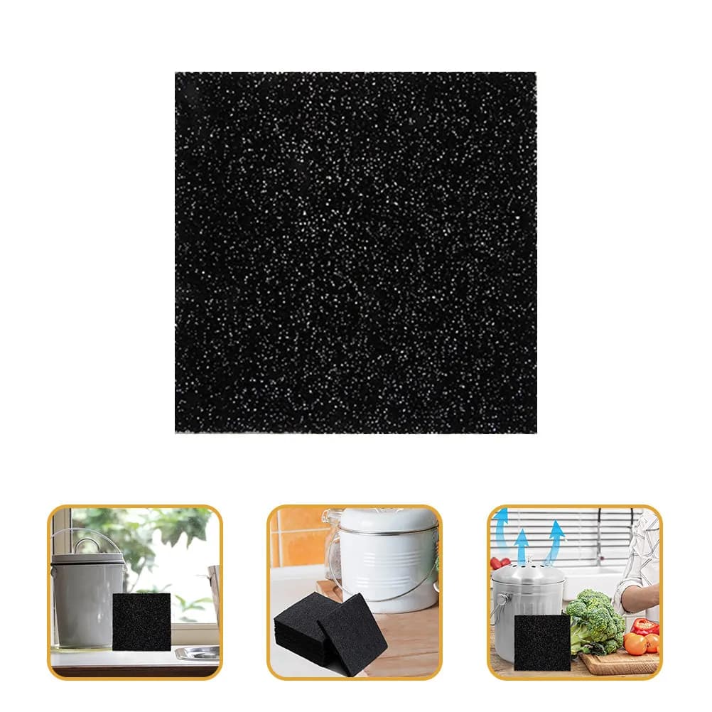 12 Pezzi Filtri a Carbone Attivo per Pattumiera da Cucina, Spugna Deodorante, Ricambio per Contenitore Rifiuti, Compostiera, Acquario