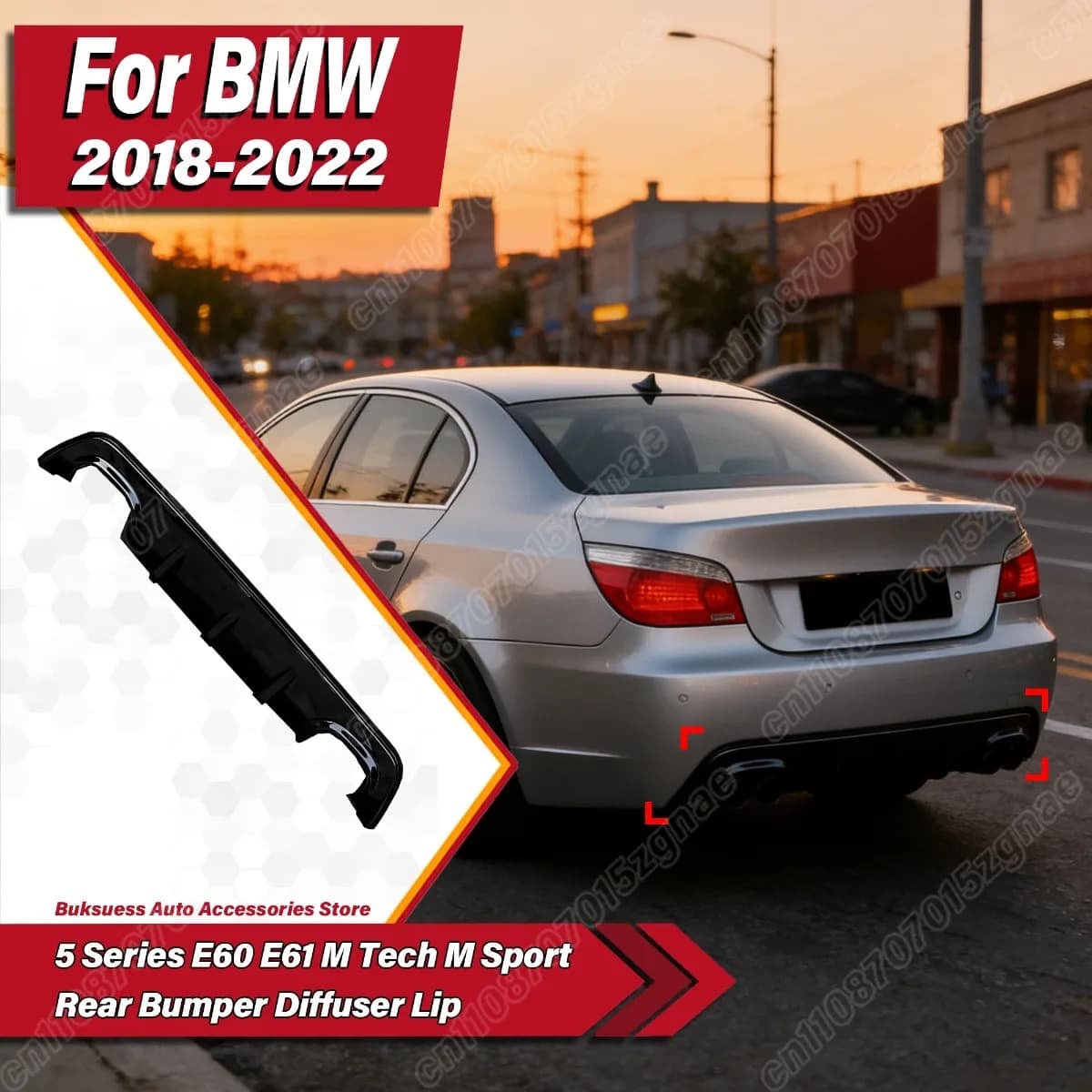 Kit Spoiler Diffuser Rear for BMW Series 5 E60 E61 M Tech M Sport 2002-2010