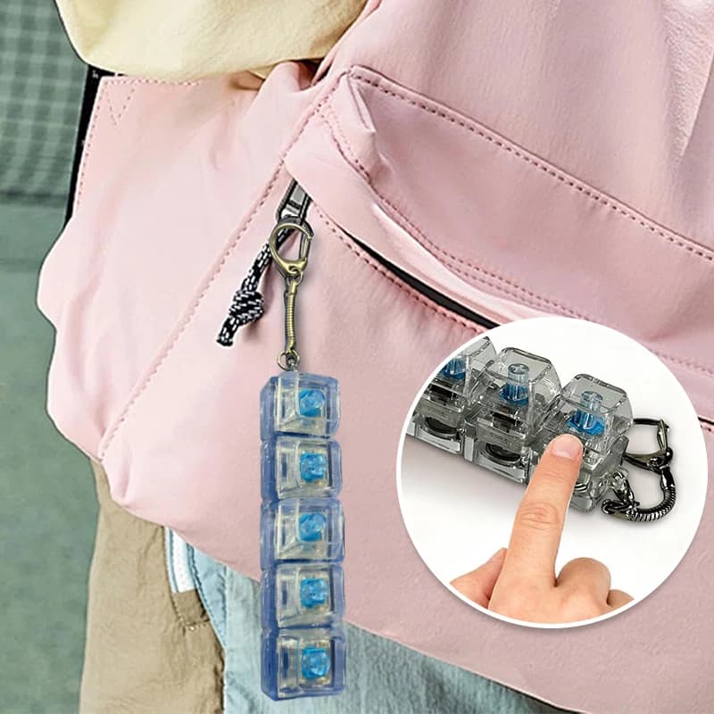 Tester per tasti di tastiere meccaniche 1/3/5 tasti, portachiavi antistress, clicker per tastiera, strumento di rilassamento e decompressione, ciondolo regalo