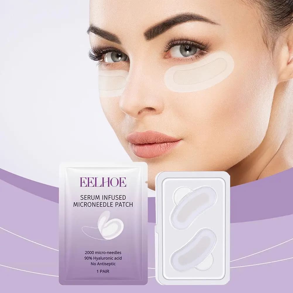 1 pair of anti-wrinkle patches for mask with micro needles with collagen for deep hydration to smooth gallon feet and swollen eyes