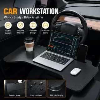 Car Steering Wheel Desk For Tesla Model 3/Y Car Steering Wheel Laptop Foldable Tray Food Desk Portable car Office Table