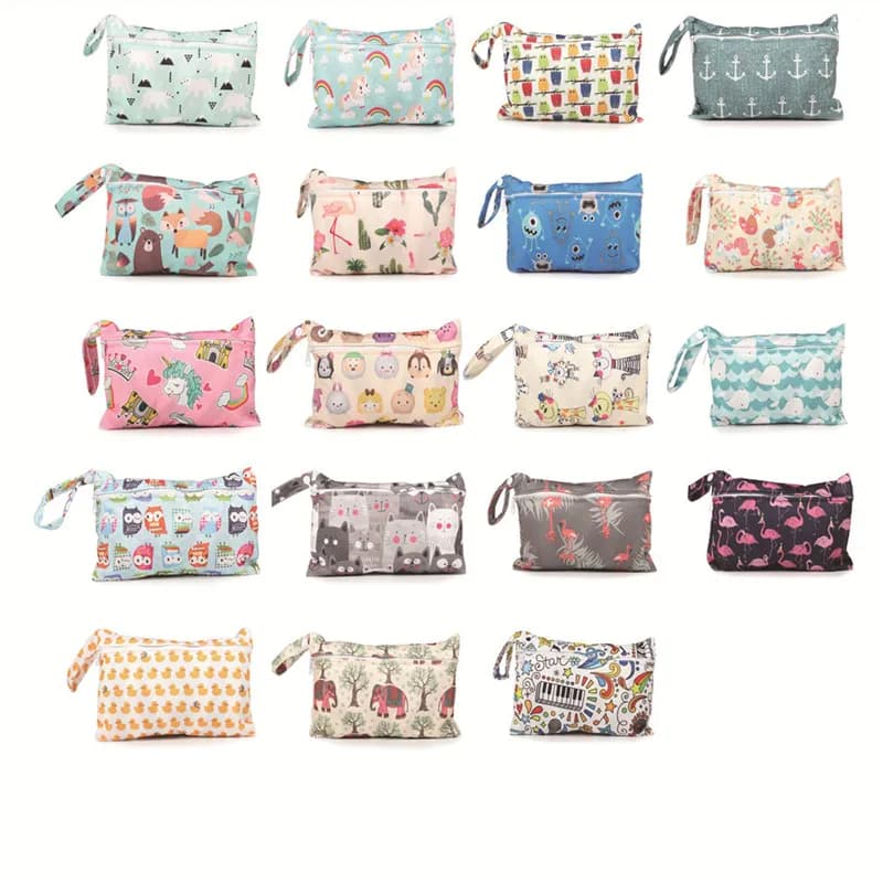 [Sigzagor]1 Borsa Bagnata Riutilizzabile Lavabile per Snack Frutta Sandwich Maniglia a scatto 5,9x8,8 pollici 15x22,5 cm