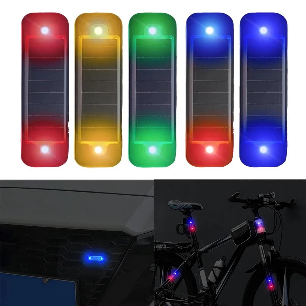 LED Solar Power Car Warning Light Night Security Simulated Alarm Wireless Anti-Theft Caution Lamp Flashing Dummy Alarm Lamp
