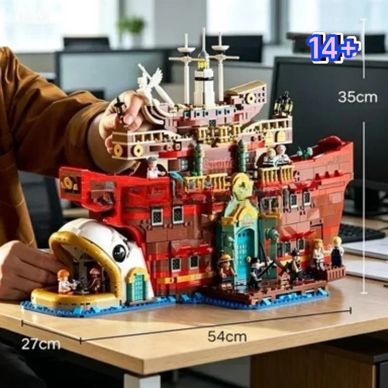 Bandai Detailed Replica Assembly Instant 75640 One Piece: Baratie Floating Restaurant Room Gift compatible with LEGO bricks
