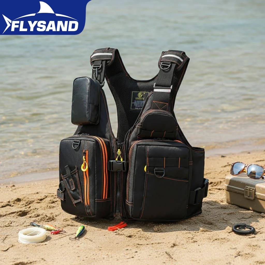 Giubbotto Salvagente Multifunzionale per Pesca all'Aperto, Essenziale per la Sicurezza, con Tasche Multiple e Materiali Galleggianti
