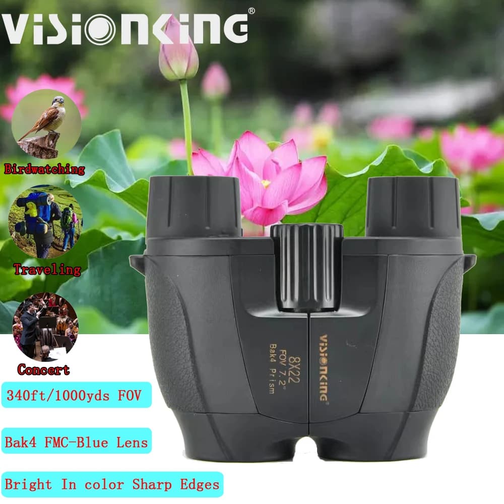 Visionking Ad Alta Potenza 8x22 Porro Binoculare Professionale All'aperto Birdwatching Campeggio Turismo Mini Telescopio Bak4 Pocket Scope