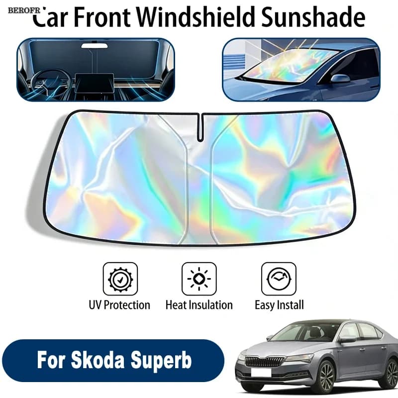 Windshield Sun Shade For Skoda Superb Foldable UV Reflective Front Window Sun Protection Cover Accessories