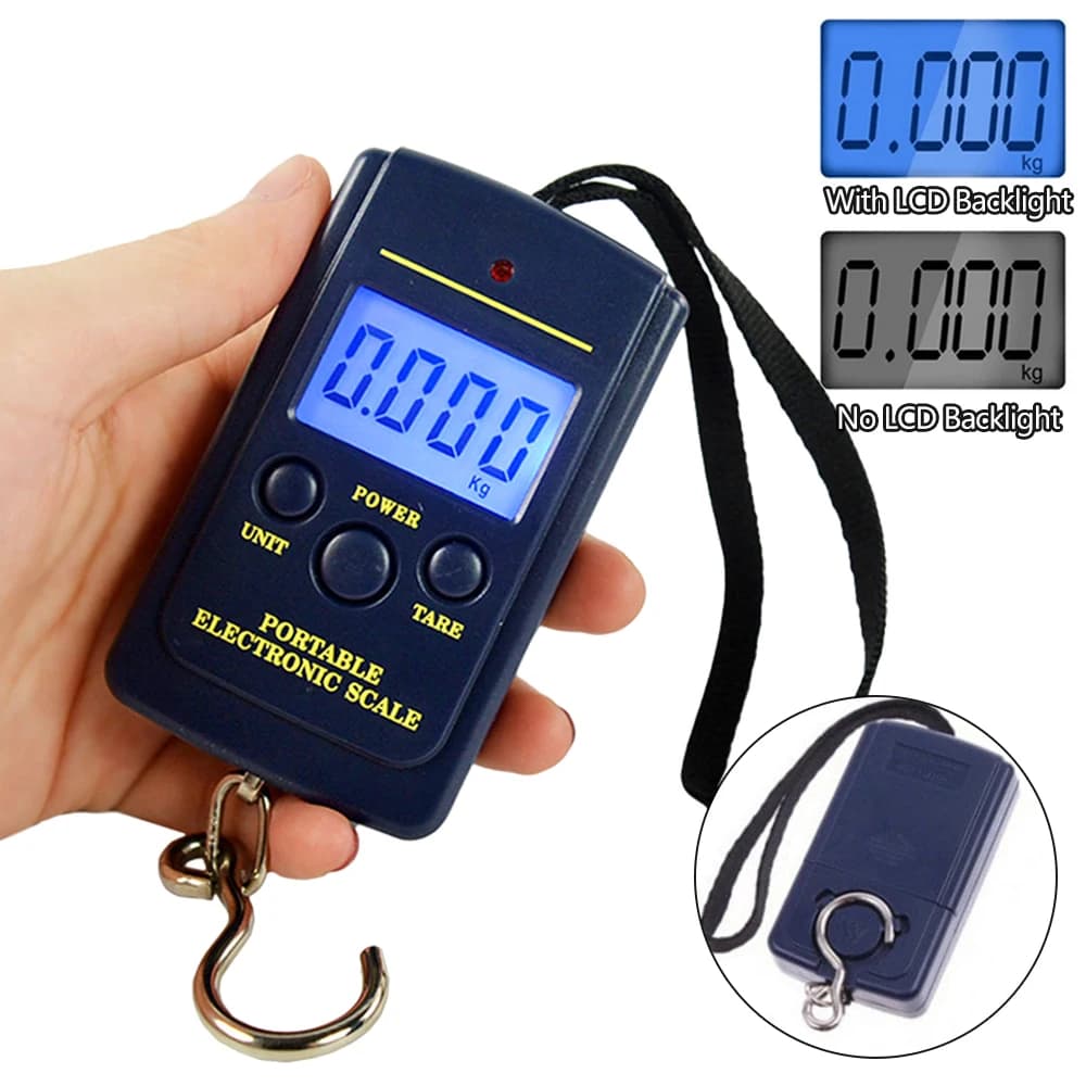 1PC Multifunzionale Mini 40kg/10g Elettronico Appeso Bagagli Da Pesca Balanca Portatile Digitale Pratica Tasca Peso Gancio Bilancia