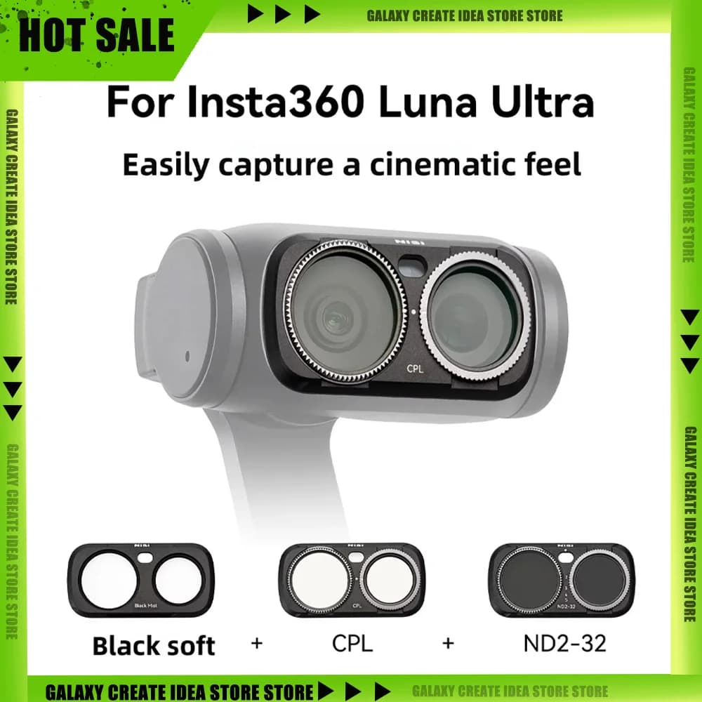 NiSi Action Camera Lens Filter for Insta360 Luna Ultra VND2-32 CPL Black Mist Filter ND1-5 Stops Variable Magnetic Filters