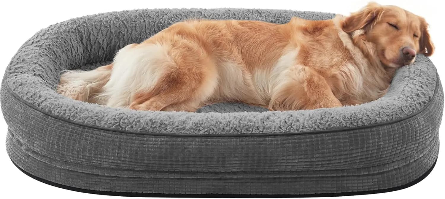 Letto Ortopedico per Cani XL con Schiuma a Nido d'Ape, Lati Imbottiti e Rivestimento Impermeabile