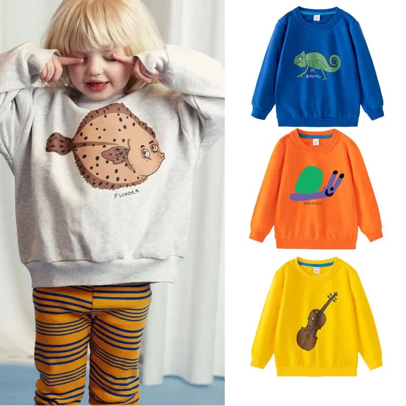 Felpe per bambini Top a maniche lunghe per bambini Cartoon Boys T-shirt Primavera Autunno Ragazze Pullover Abiti per bambini T-shirt per bambini