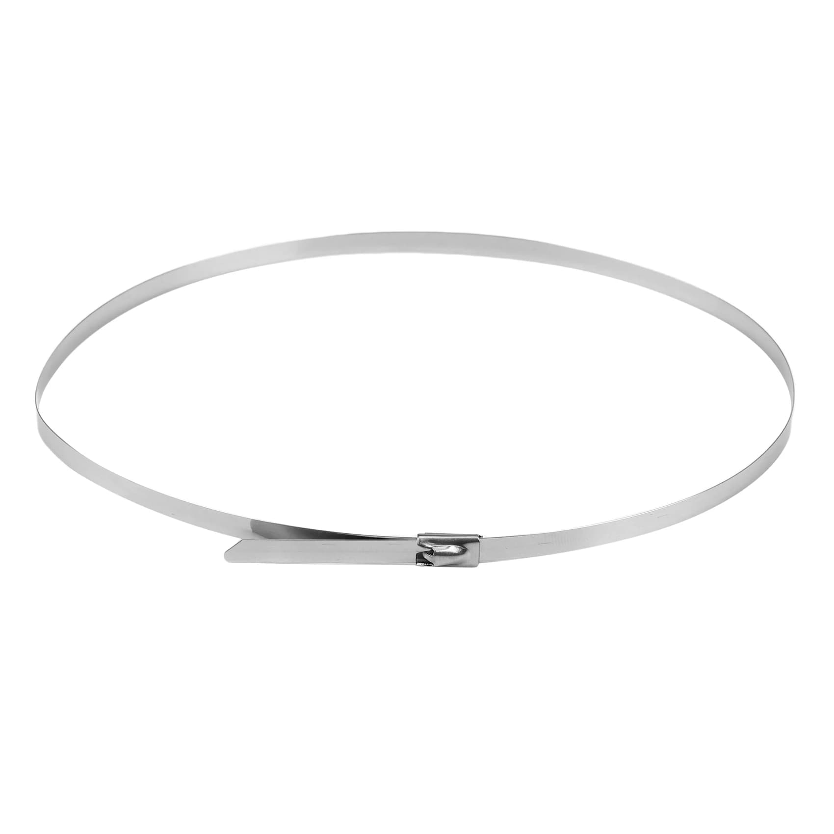 A74E-30Pcs 17.7Inch Stainless Steel Locking Cable Ties For Exhaust Pipe Header Wrap Tape Silver