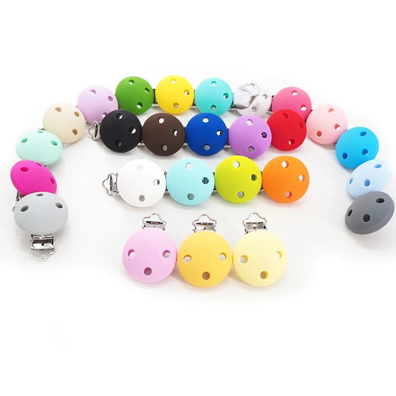 Chenkai 10PCS 35 millimetri Clip Rotonde In Silicone Ciuccio Del Bambino Manichino Massaggiagengive Succhietto Gioielli Infermieristici Giocattolo Accessorio Titolare Dentizione Pinze