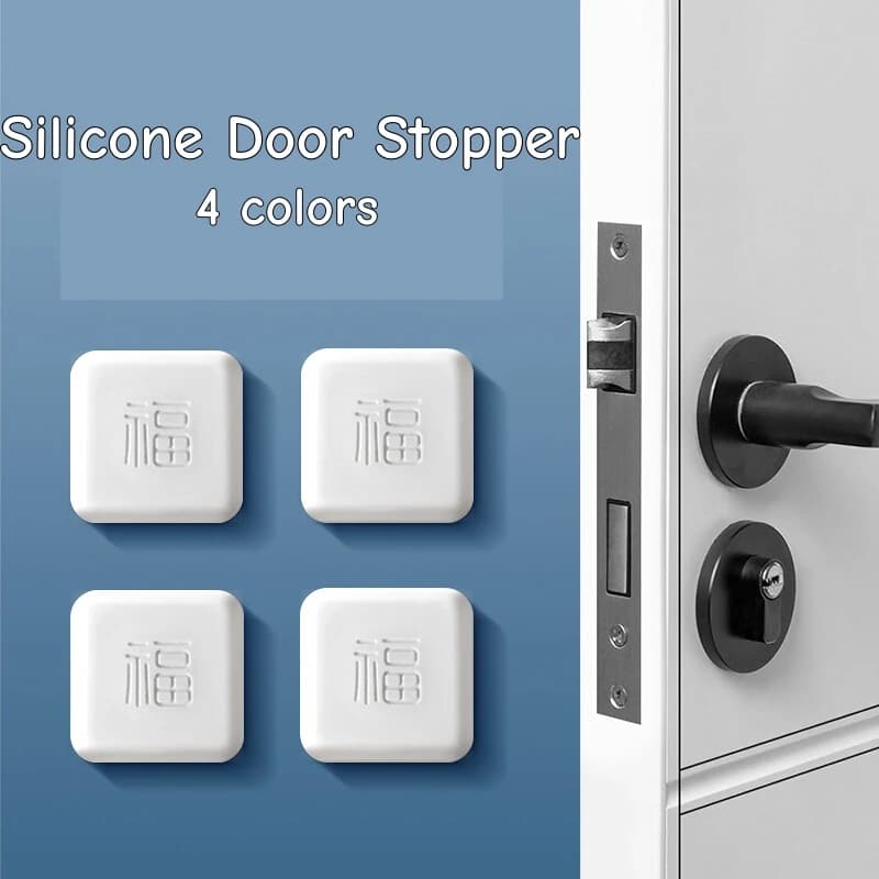 Protezioni per porte in silicone, ammortizzatori di sicurezza per maniglie, paracolpi autoadesivi quadrati per pareti