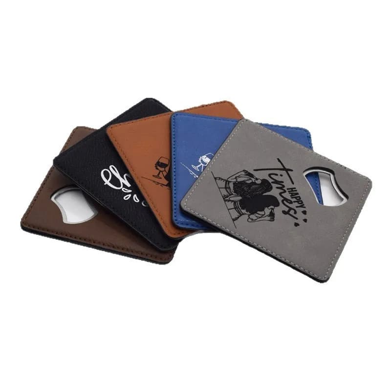 10pcs/Lot PU Leather and Metal Laser-engraved Bottle Opener Blanks for Double sides Laser engraving