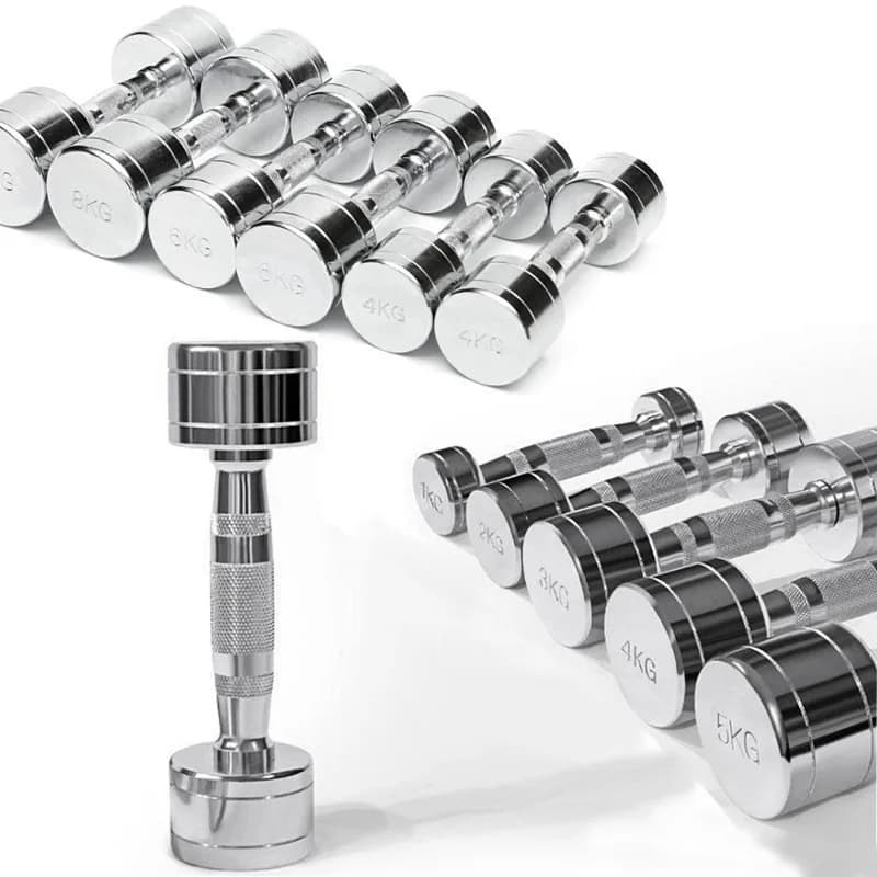 2-Pack Steel Dumbbells Ultracompact with Handles 1KG-20KG Home Gym Workout Choice of Size for Home Gym Strength Training