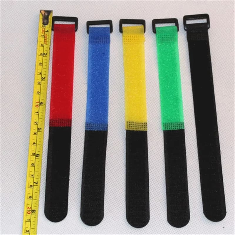10 Pezzi Fascette Riutilizzabili per Canna da Pesca, Cinghie di Fissaggio con Gancio e Anello, Accessori per Scatole da Pesca