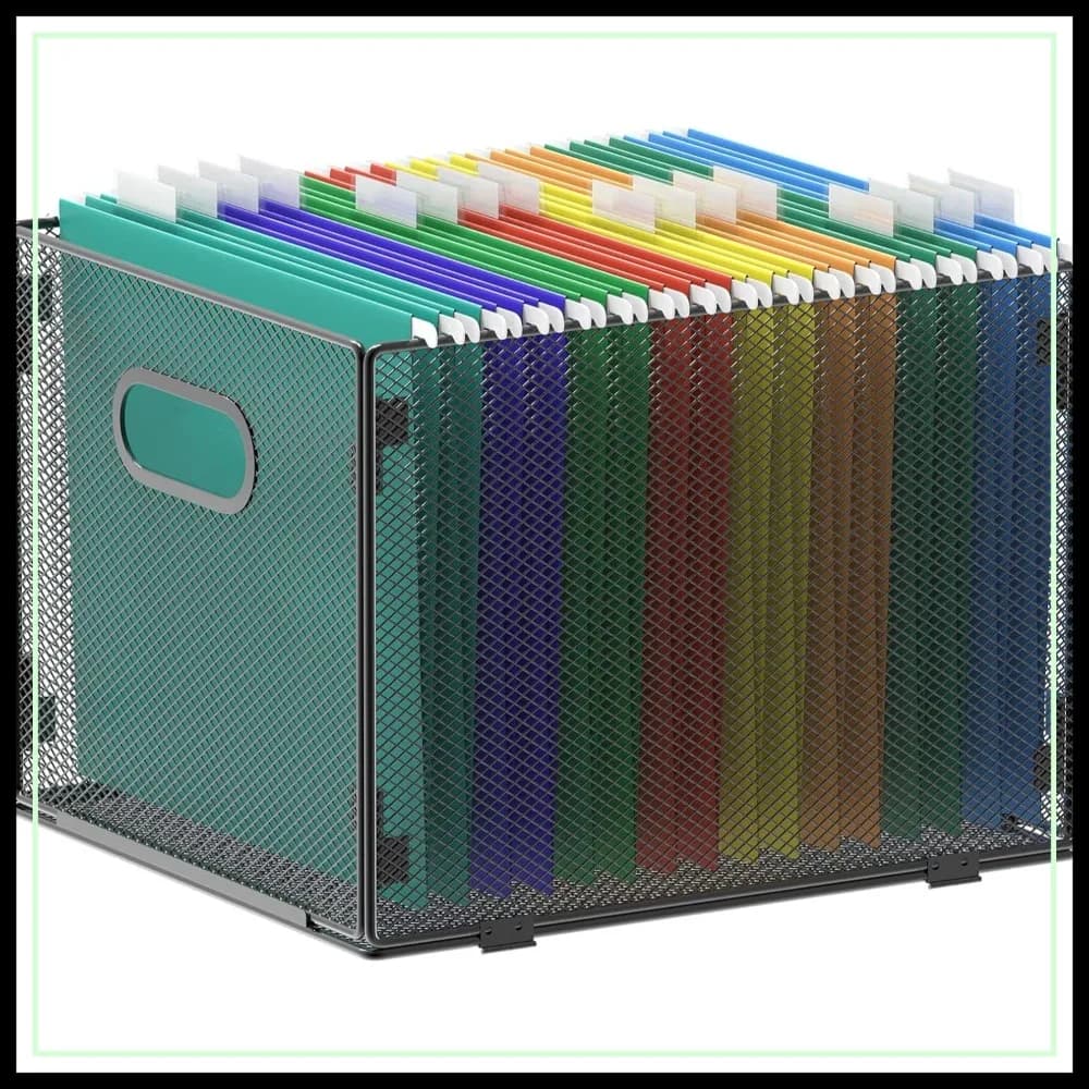 Organizzatore per documenti sospesi Samstar, contenitore in rete per cartelle, inserti per schedari, scatola portaoggetti, formato Letter