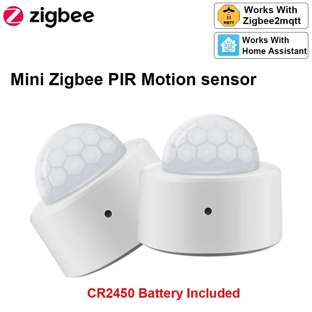 Haozee 2 in 1 Zigbee Mini rilevatore di movimento PIR + sensore di allarme antifurto di sicurezza a infrarossi passivi con luce Lux brillante