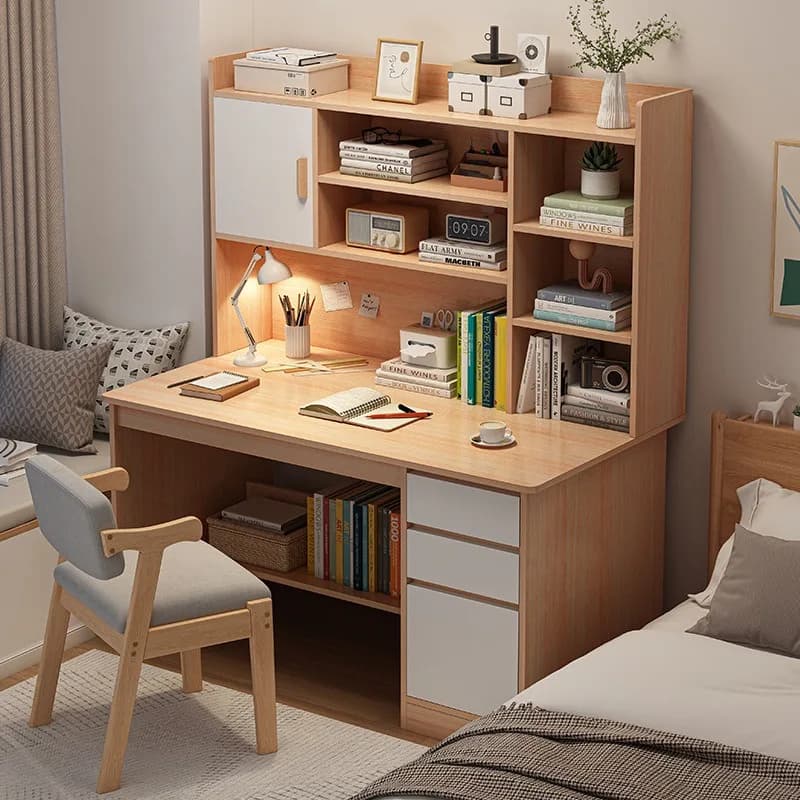 Scrivania per Computer con Libreria Integrata, Combinazione di Scrivania e Sedia per Studio, Camera da Letto e Sala Studio